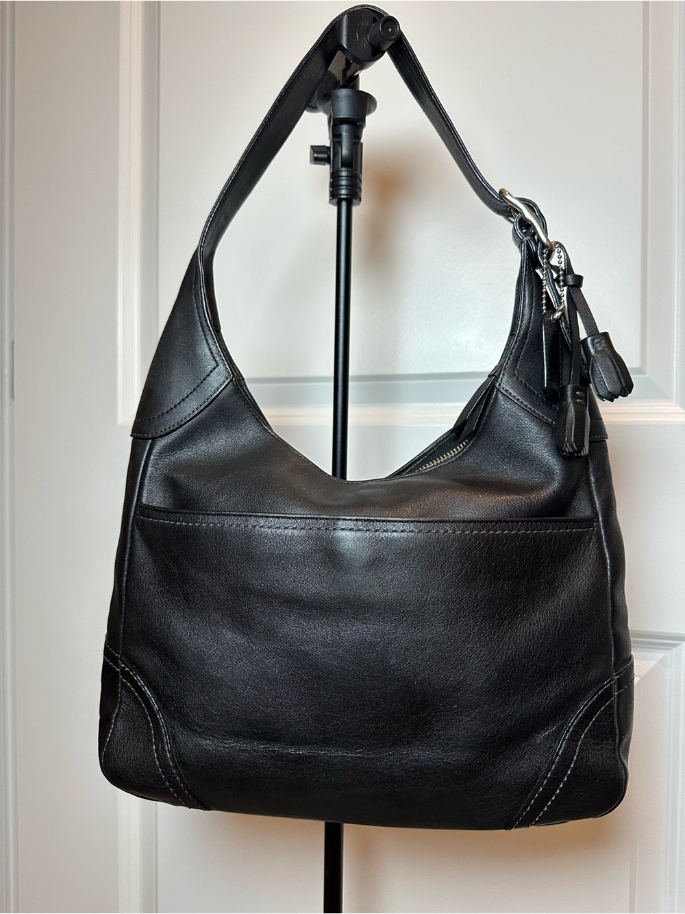 Coach Y2K Hamilton Hobo Black Leather Shoulder Handbag